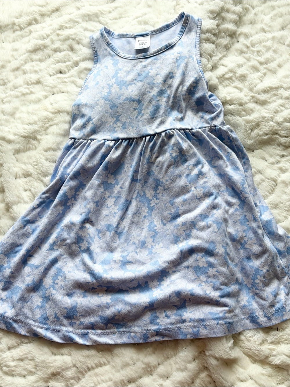 Member’s Mark Girls Soft Blue White Floral Dress Super Soft Size 4T